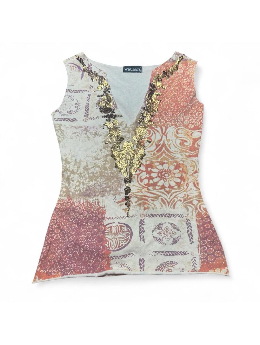 Vintage Y2K Wet Seal boho embellished tank top